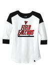 field falcons custom spirit wear tee with red foil and black vinyl logo.